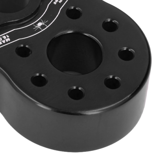 Flad Winch Shackle Mount 16000lb Belastning med Gummibeskyttelse Aluminium Legering Universal til UTV SUV Pickup Sort