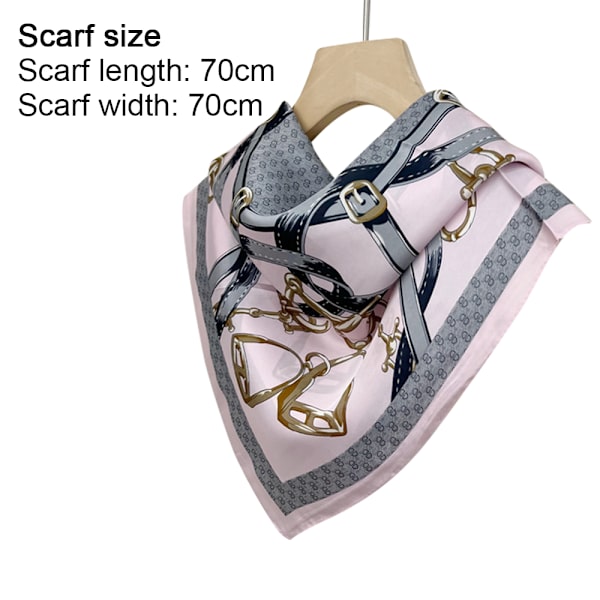 Halsduk Medium Square Satin Head Scarf för kvinnor Light powder