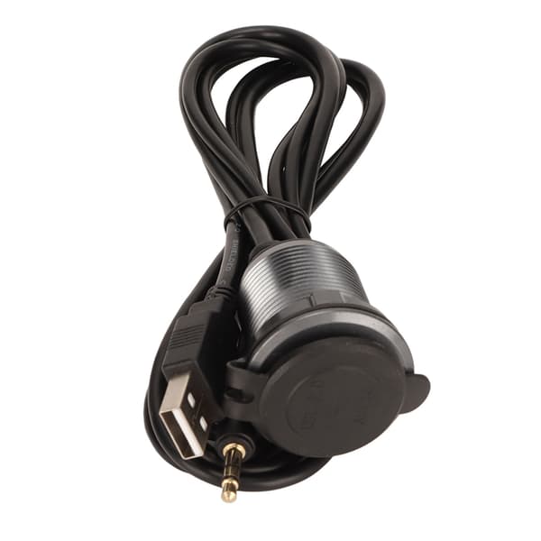 Innfelt kabel for bil, universell passform, USB 2.0 og 3,5 mm forlengelse, vanntett montering, gullbelagte kontakter, høyhastighets dataoverføring, dashbordpanelkabel