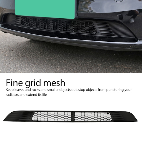 2 stk. Frontgrillnett Lys Svart Bumper Ventilasjonsgitter Erstatning for Tesla Model Y 2020‑2023