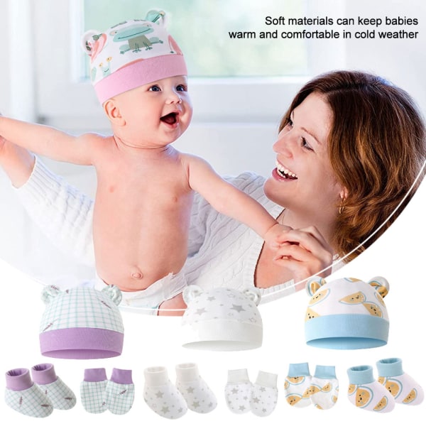 3 stycken Installerad baby cap baby anti-scratch rephandskar