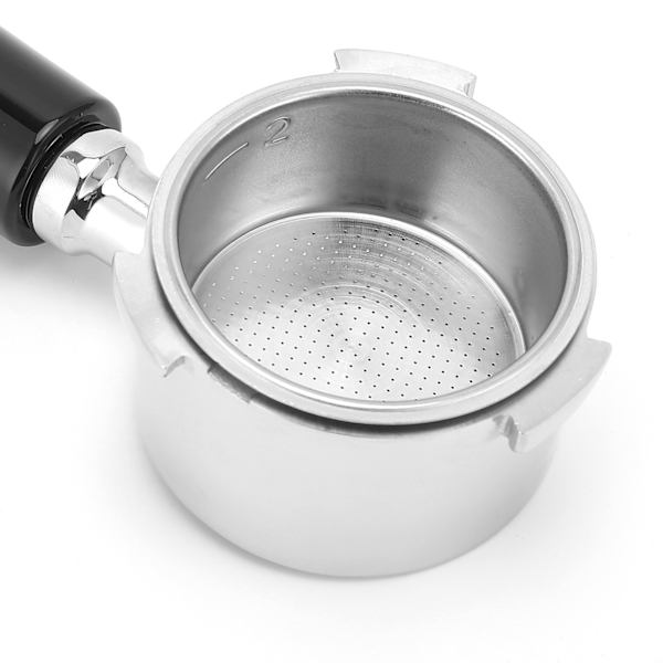 Kahvin pohjaton portafilteri, ruostumattomasta teräksestä valmistettu suodatinpidike, korvaava työkalu, kahvinkeittimen lisävaruste, 54 mm, musta