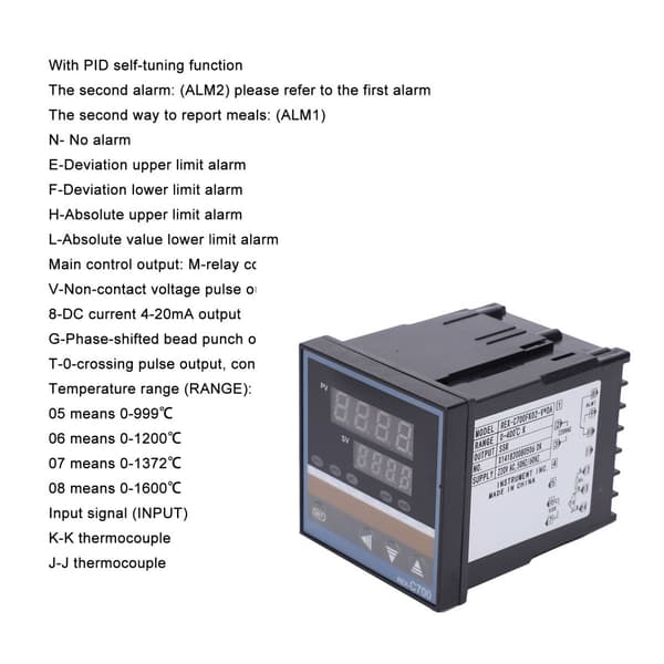 Temperaturregulator Nøjagtighed Digital Termostat Switch REX‑C700FK02‑VxDA 220V
