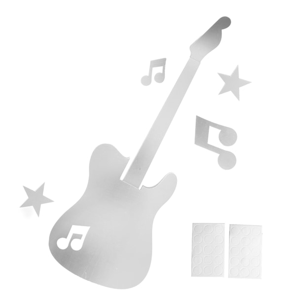 Spegel Väggdekaler Set Avtagbara DIY Violinformade Klistermärken Hushållsdekorationer Silver