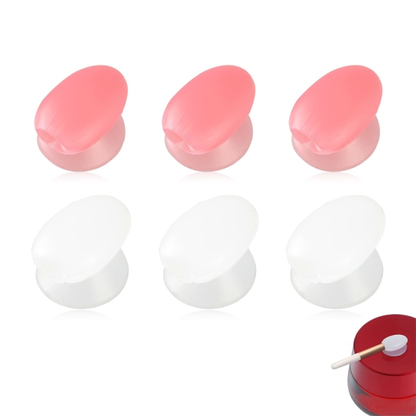 6 stykker silikone læbebørste dækker kosmetiske børster