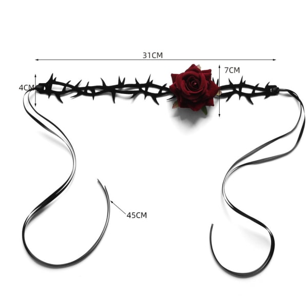 Gothic Rose Choker Necklace Retro Floral Flower Collar Necklace