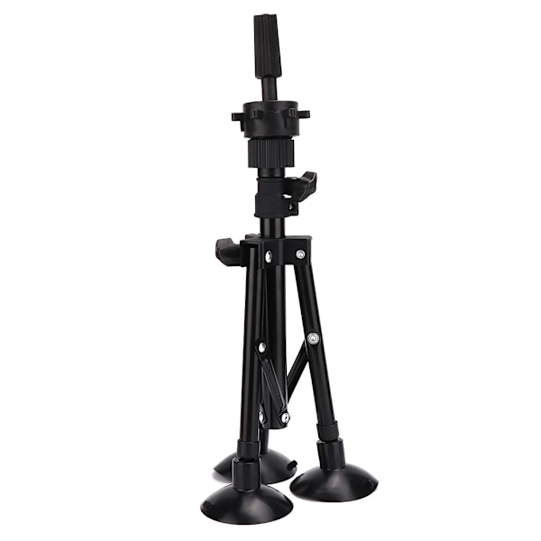 Perukapääjalusta Tripod-mallinen Mannekiinipäänpidike Tukiteline Hiustenlaittoharjoitteluväline Musta
