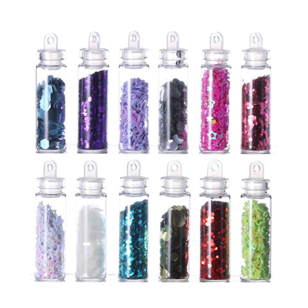 Glitter Dekoration Blandningsfärg DIY Nagelkonst Dekaler Sekvenser Polish 3#
