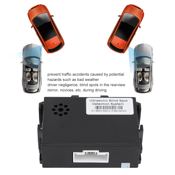 Blind Spot Monitoring System (BSD) med Avståndsassistent, Filbytesvarning och Backradar - Körhjälpsensor