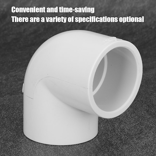 90 Graders Böj PVC Akvarium Avloppsrör Kopplingar Akvarium Vatten Dräneringsrör Fogar Vit Inre Diameter 50mm/2.0in