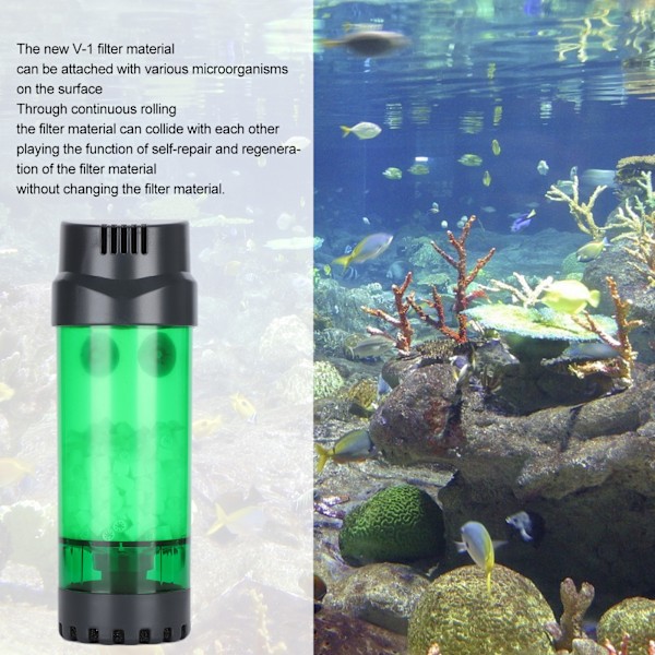 Fluidisert sengfilter Akvarium Fiskedam Boble Bio Media Filter med sugekopp Fluidisert seng LH600