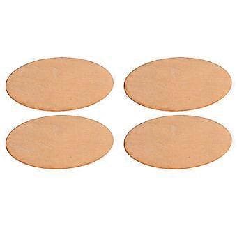 60 st Dekorativa Ovala Träbitar Obehandlade Träutskärningar för Målning (2X4CM)
