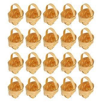 20 st Små Godiskorgar Mini Vävda Korgar Present Chokladförpackningskorgar