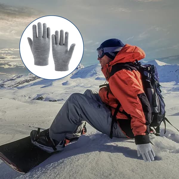 Søde Uldstrikkede Handsker, Moderne Varme Damehandsker, Uld Touchscreen-Handsker gray