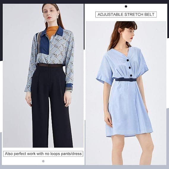 Dame elastisk belte Usynlig elastisk nettingbelte Flat spenne Jea