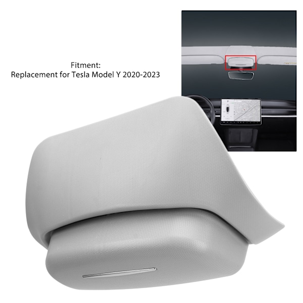 Solglasögonfodral för bil med flockning, förvaringsbox för solglasögon, ersättning för Tesla Model Y 2020‑2023 ABS