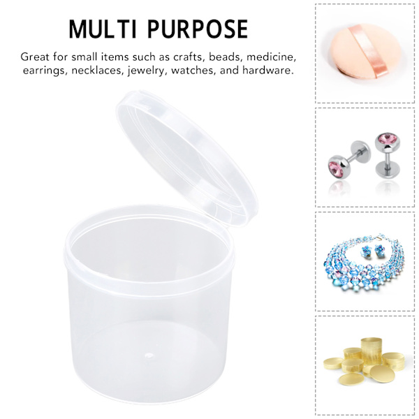 Puderpuff Förvaringslåda Transparent Dammsäker Bärbar Sminkpuff Behållare Väska för Pärlor Tabletter 5st