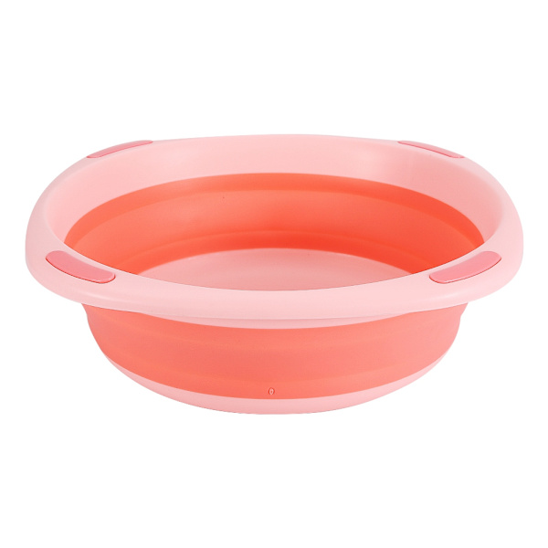 Baby Vikbar Multifunktionell Bärbar Tvätthög Folding Washbasin (Mellanstorlek Rosa)