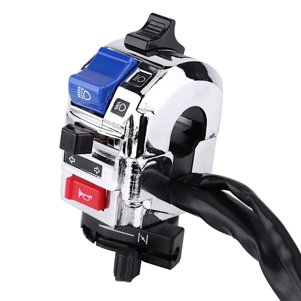 1 Par Universal 7/8 tum Motorcykel Styre Horn Blinkers Ljus Startkontrollbrytare Vit