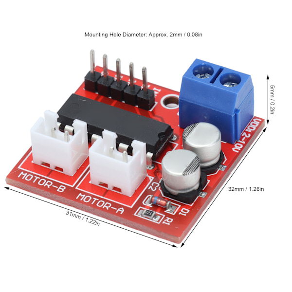 Trinmotor Driver 2 Vejs CW CCW Rotation PWM Hastighedsregulering Dobbelt H Bro Board 2.5A