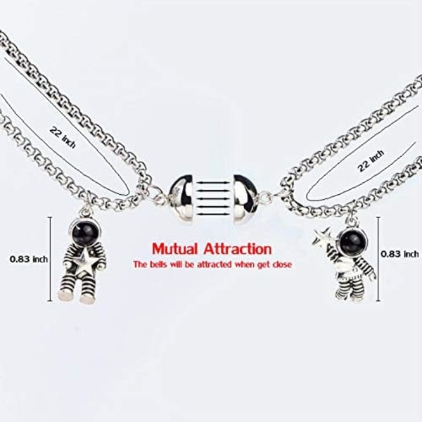 925 Silver Plated Mutual Attraction Couples Matching Magnetic Ne