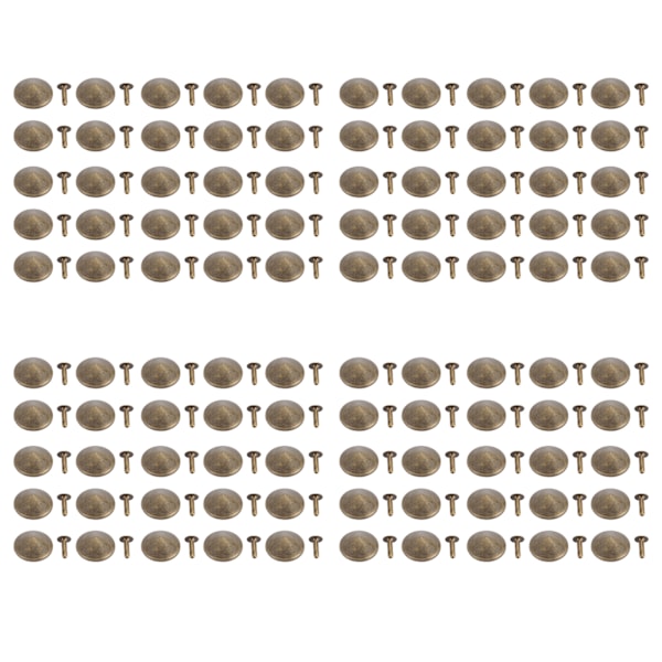 100 Set Svampar Nitar Dubbar 22mm DIY Järn Kon Spikar och Dubbar Svamp Topp Huvud Nit Dubb för Reparation av Väskor Skor Brons