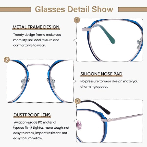Fasjonable og enkle anti-blå briller med personlighet, m