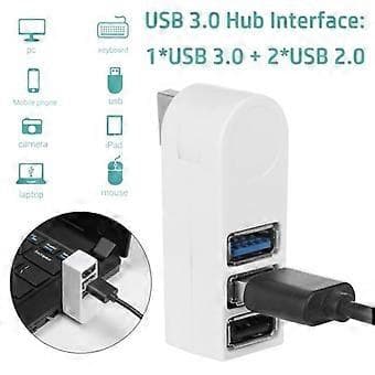 1 stk. Høj Hastighed USB 2.0/3.0 HUB Multi USB Splitter 3 Porte Expander Multiple USB