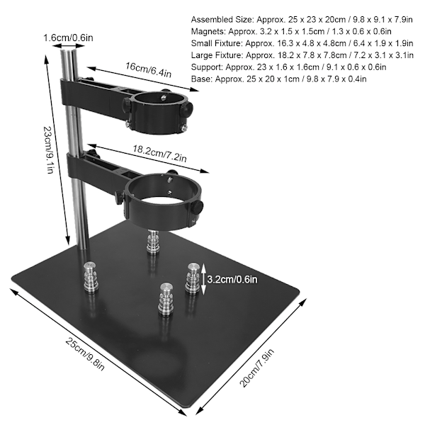 Varmluftspistolstativ med två fästen Stödhylla för omarbetning Lödstation