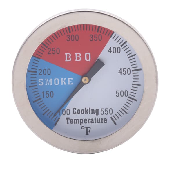 Grilltermometer, rustfritt stålkonstruksjon for ovnsgrill med fargekodede soner