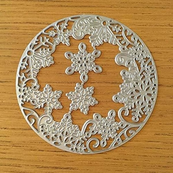 Lumikiteen ympyrätausta leikkauskuviot leikkausstencilit DIY-romanttisia albumeita varten koristeelliseen reliefiin paperikuviot korttien valmistukseen mallineita