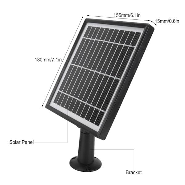 3,3W 5,5V Solpanel Honkontaktfäste Solmodul för ZOSI C301 Kamera Batteri Trädgårdslampa