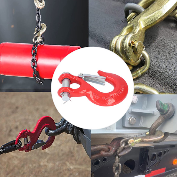 3/8 tommer Clevis Sikkerhedskrog Stål 18000lbs Grænsekapacitet Rustfri til Havn Offroad Redning Løftning Rød