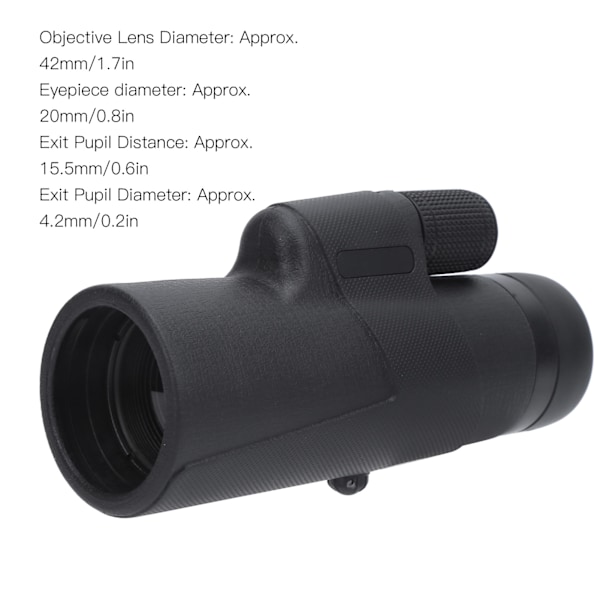 10x42 Monokular med BK7 Prisma til Fuglekiggeri Spotting Scope til Jagt Vandreture Camping