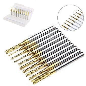 10 stk. 1/8'' 0,8-3,175 mm PCB bor bits graveringsfræser roterende CNC endefraessæt