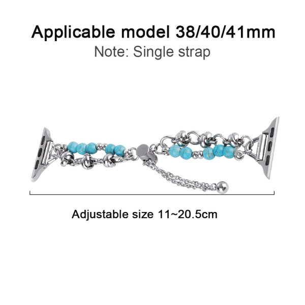 Apple pearl stainless steel strap, adjustable and durable