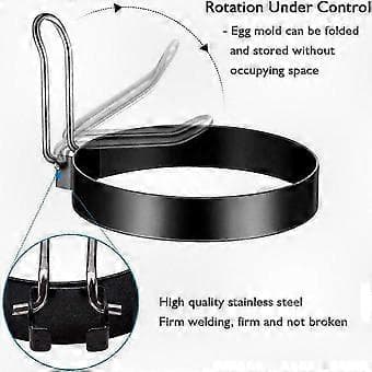 2-pack Non-stick Äggringar för Matlagning, Pocherade Äggformar, Runda Äggstekramar (10,2 cm x 2,1 cm)