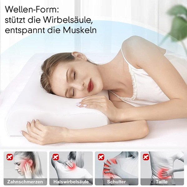 Ergonomisk Cervical Nackkudde, Ortopedisk Kylande Justerbar Konturkudde för Sömn, Långsam Återhämtning Memory Foam Sidokudde, Lindrar
