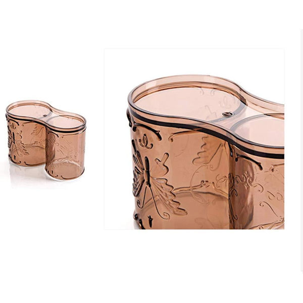 2-i-1 opbevaringsboks, bomuldsrondel dispenser Transparent opbevaringsboks Makeup makeup opbevaringsboks