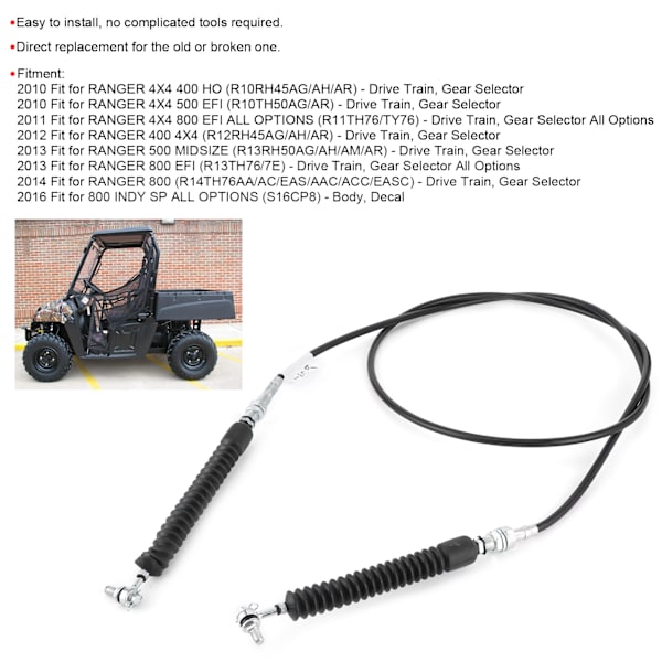 97,6 tommer Gearskifte Kabel 7081614 Udskiftningstilbehør Passer til Polaris Ranger 400 500 800