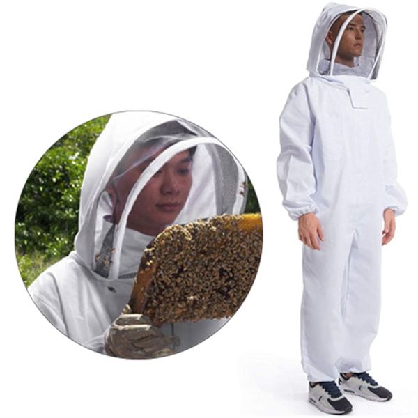 Bikupa-dräkt Professionell Elastisk Midja Mjuk Bomull Biodling Outfit med Ventilerad Huva för Män Kvinnor XL