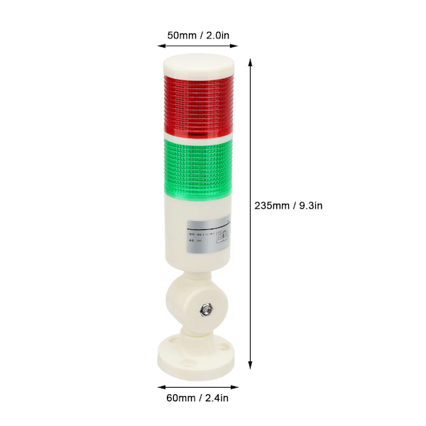 Punainen/Vihreä CNC-koneen varoitus LED-ilmaisin hälytyssignaalivalo 24VDC