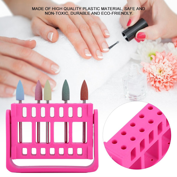 16 Holes Manicure Drill Bits Holder Container Display Case Nail Grinding Head Storage Box 2#