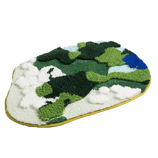 Söt Grön Moss Badrumsmatta Cottagecore Design Halkfri Absorberande Mjuk Plysch Dekor För Badrum Toalettbadkar Dusch