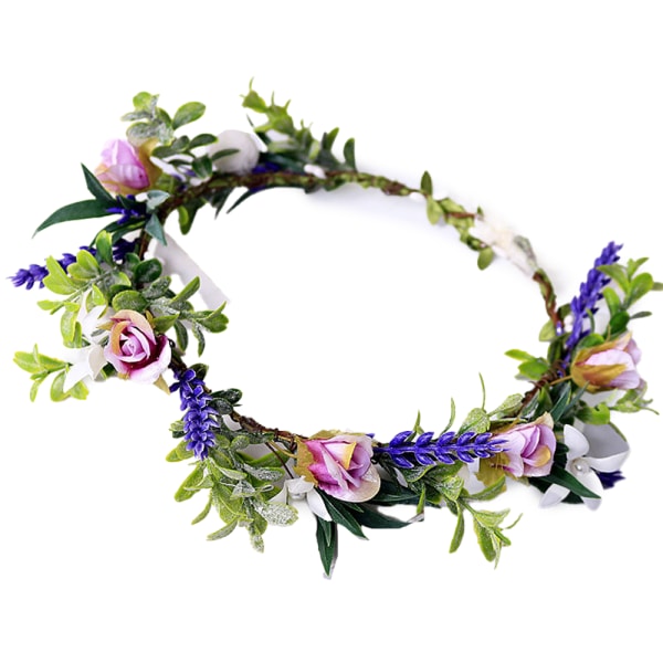 Boho Flower Pannband Hårkrans Blommig Garland Crown Halo Headp