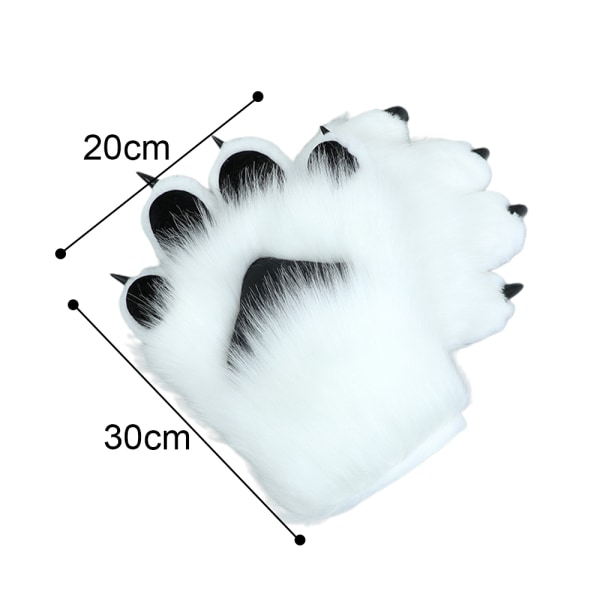 1 Par Animal Claw Handske Paw Mitts Vinter Furry Hand Paw Mitt B