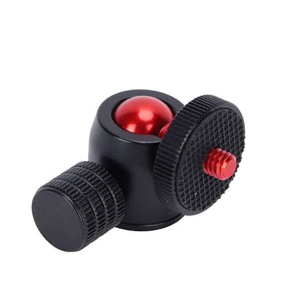 Mini Tripod Kulhuvud med 1/4 Tums Skruv och Hotskoadapter för DSLR-kamera Ringljus Röd Kula