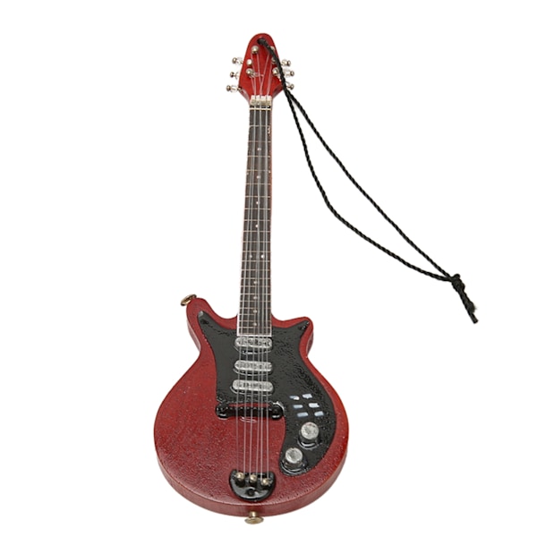 Miniatyr Elektrisk Gitarr Modell Utsökt Trägitarr Ornament för Musikfestival Bröllopsfest Dekoration 08