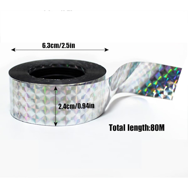 Reflekterande skrämseltejp för fågelkontroll, effektiv fågelskrämma med diamantmönstrad reflekterande design för trädgårdsskydd