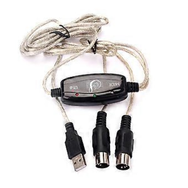 Lydkabel Keyboard til PC USB MIDI Kabel Konverter USB IN-OUT MIDI Interface Adapter PC til Musik Keyboard Kabel